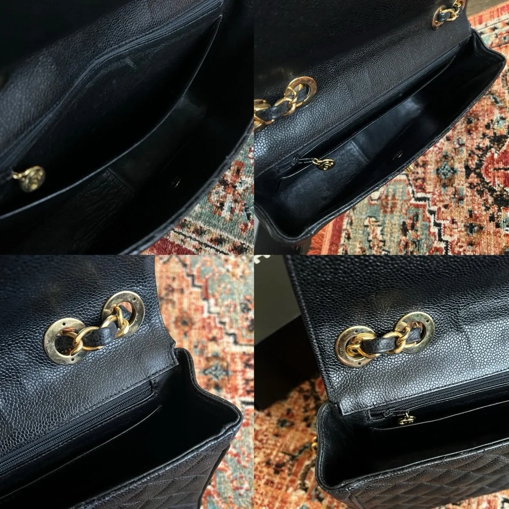 ❌SOLD-payment plan❌ Chanel Classic Vintage Jumbo Caviar Single Flap Bag - Picture 10 of 11